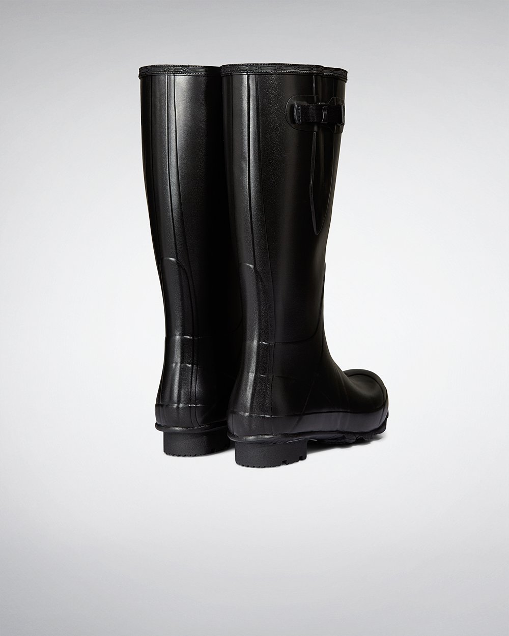 Mens Hunter Norris Field Side Adjustable Neoprene Lined - Tall Rain Boots Black - 9672-KZCNH